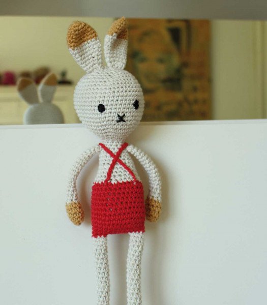 Rabbit cuddly toy with crochet