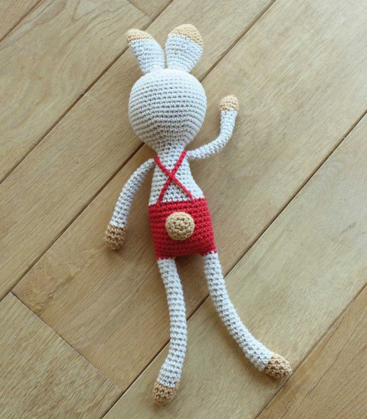 Rabbit cuddly toy handmade in France