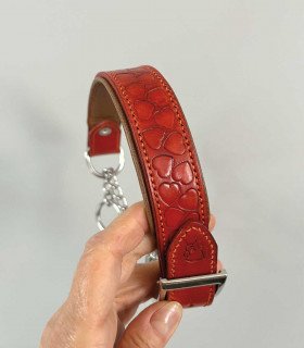 Collier cuir semi-étrangleur