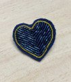Broche brodée CŒUR BLEU