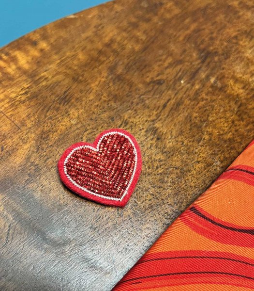 Red heart brooch