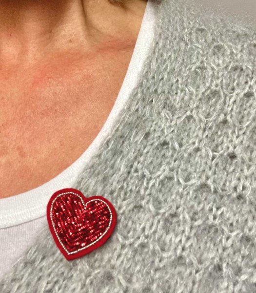 Hand embroidered brooch