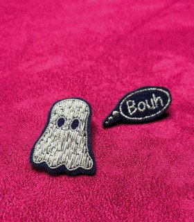 Adorable little GHOST brooch in two parts!