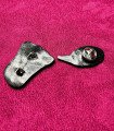 Duo de broches doublées cuir